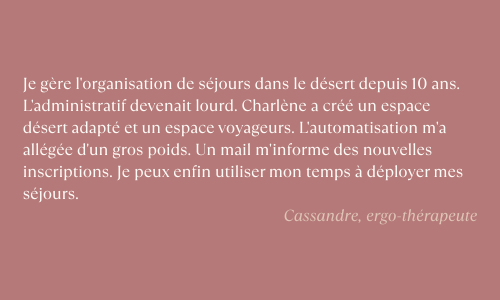 Témoignage cliente galerie retour preuve sociale notion espace sur-mesure template organisation